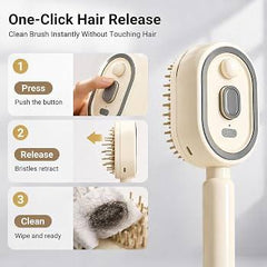 Detangling & Scalp Massage Brush - One-Click Self-Cleaning Hair Brush